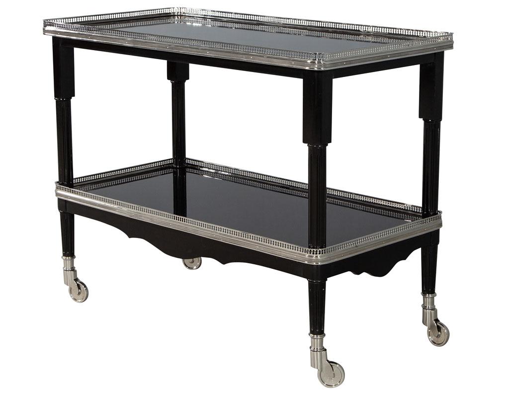 Contemporary Ralph Lauren One Fifth Bar Cart in Black Lacquer