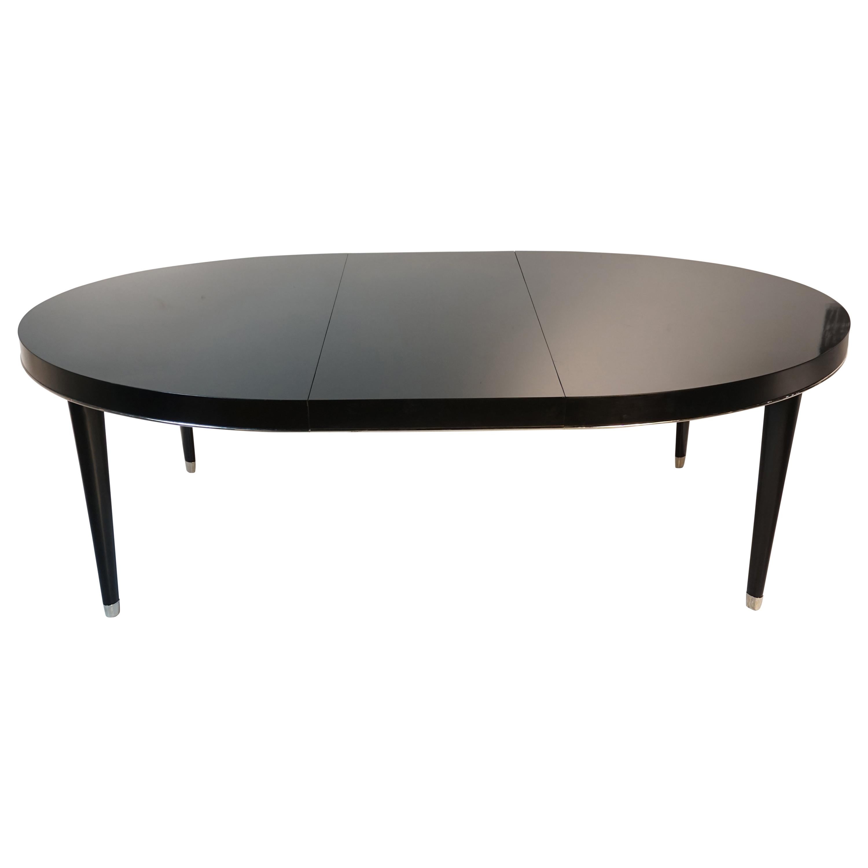 Ralph Lauren One Fifth Lacquered Dining Table with Silver Trip For Sale