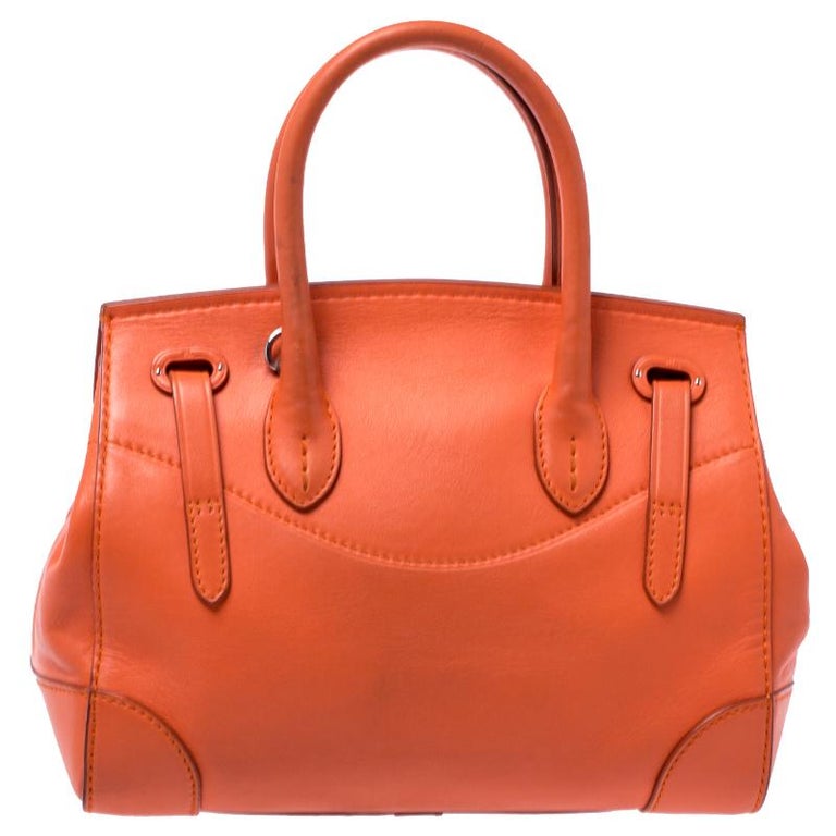 Ralph Lauren Orange Leather Ricky 27 Satchel Bag For Sale at 1stDibs