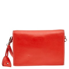 Ralph Lauren Ricky Clutch aus orangefarbenem Leder