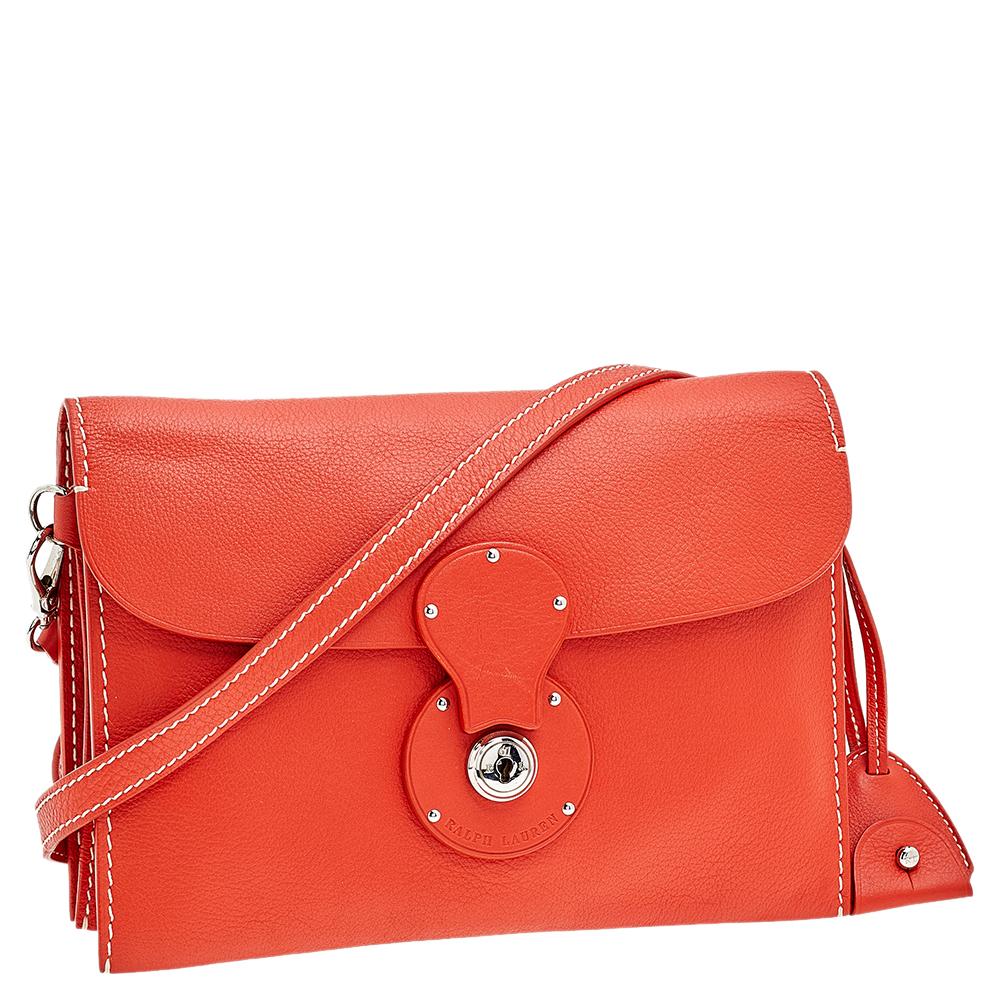 Ralph Lauren Orange Leather Ricky Clutch at 1stDibs ralph lauren