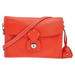Ralph Lauren Ricky Clutch aus orangefarbenem Leder