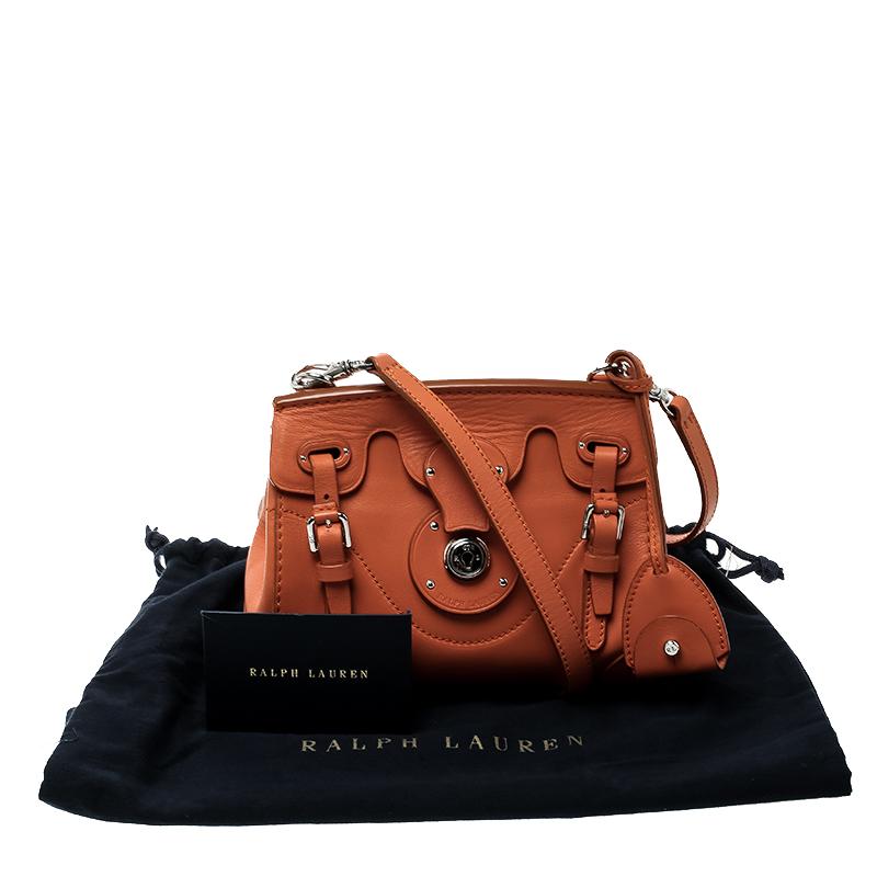 Ralph Lauren Orange Leather Ricky Crossbody Bag 6