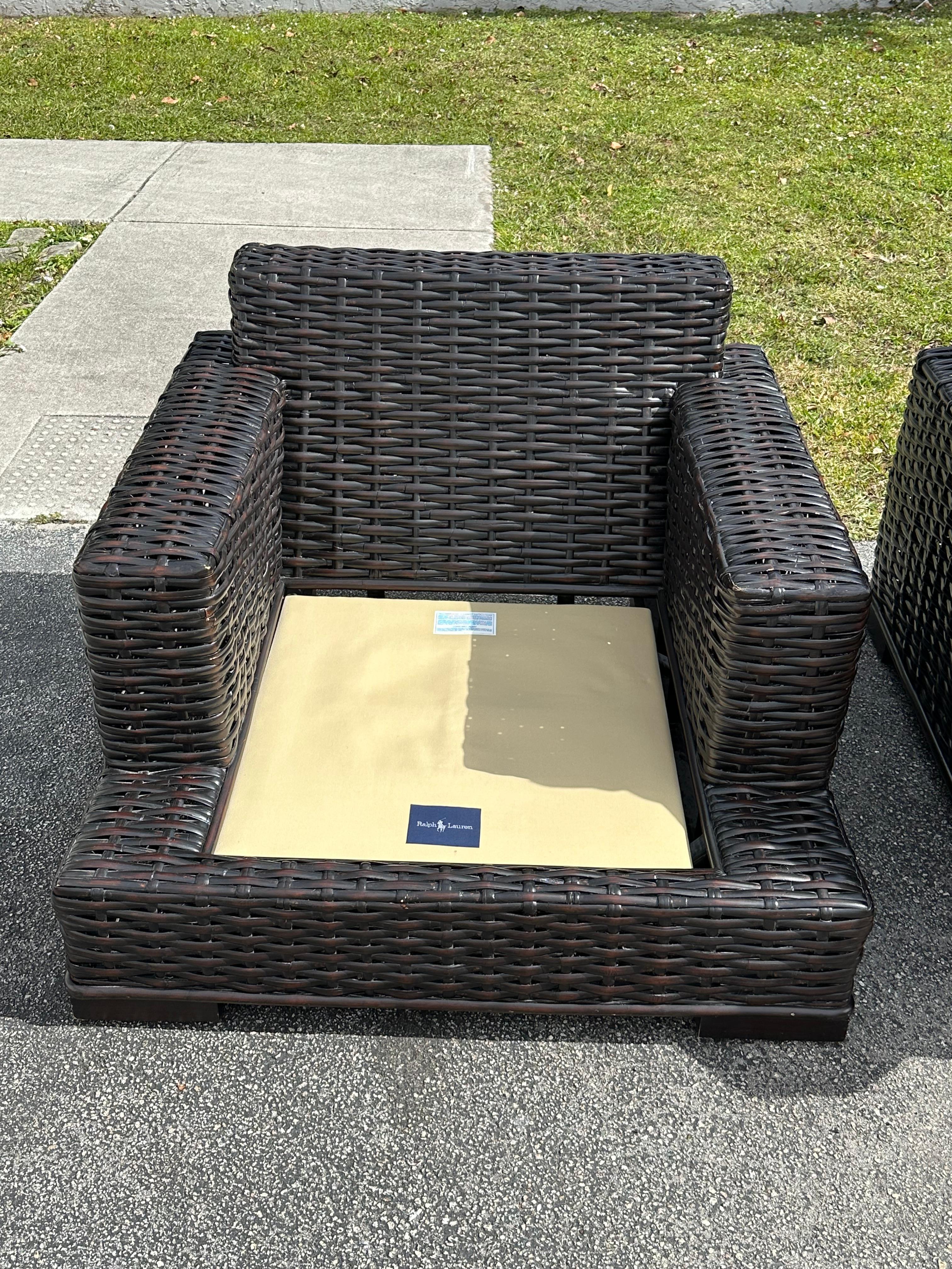 Ralph Lauren Sofá y Sillas de Ratán Tejido Orgánico Moderno Canyon, set de 3 en venta 11