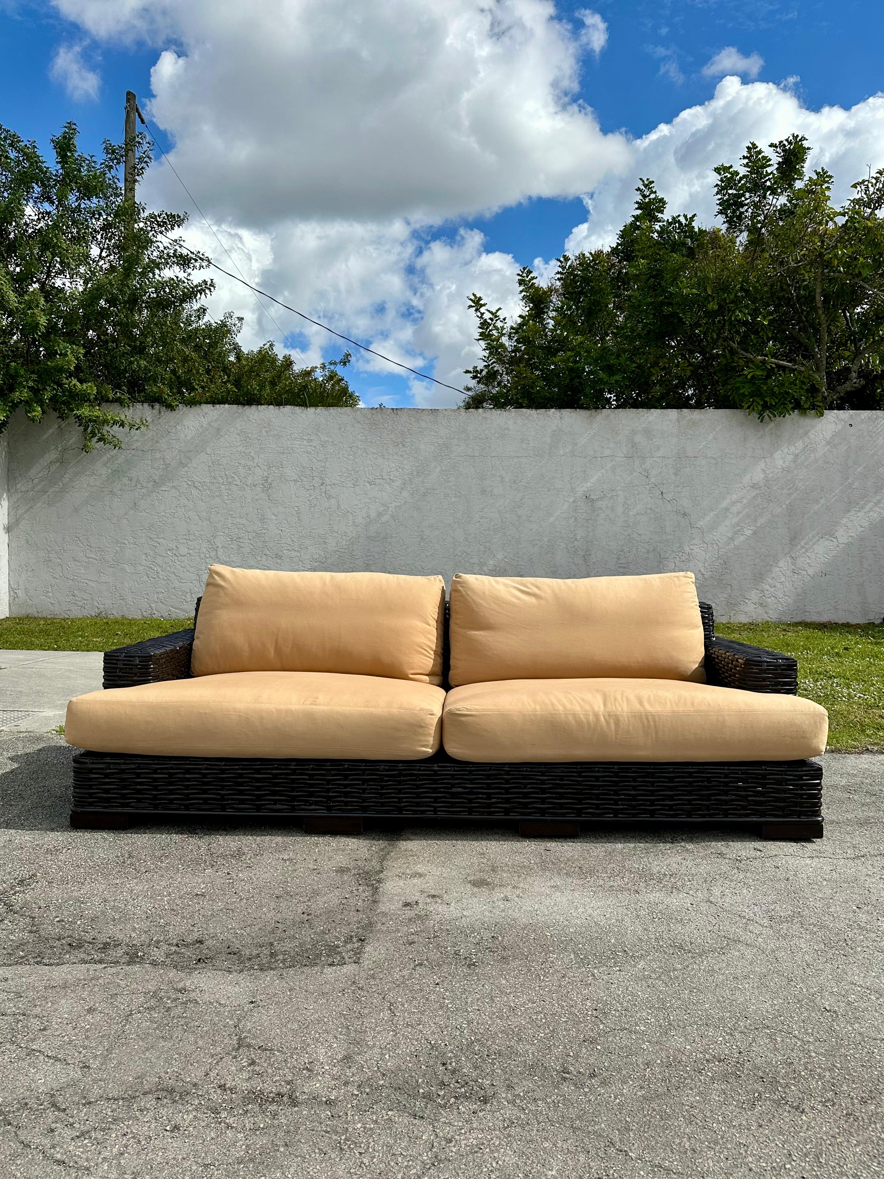 Ralph Lauren Sofá y Sillas de Ratán Tejido Orgánico Moderno Canyon, set de 3 Siglo XXI y contemporáneo en venta