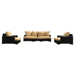 Ralph Lauren Organic Modern Woven Rattan Canyon Sofa And Chairs, Set of 3
