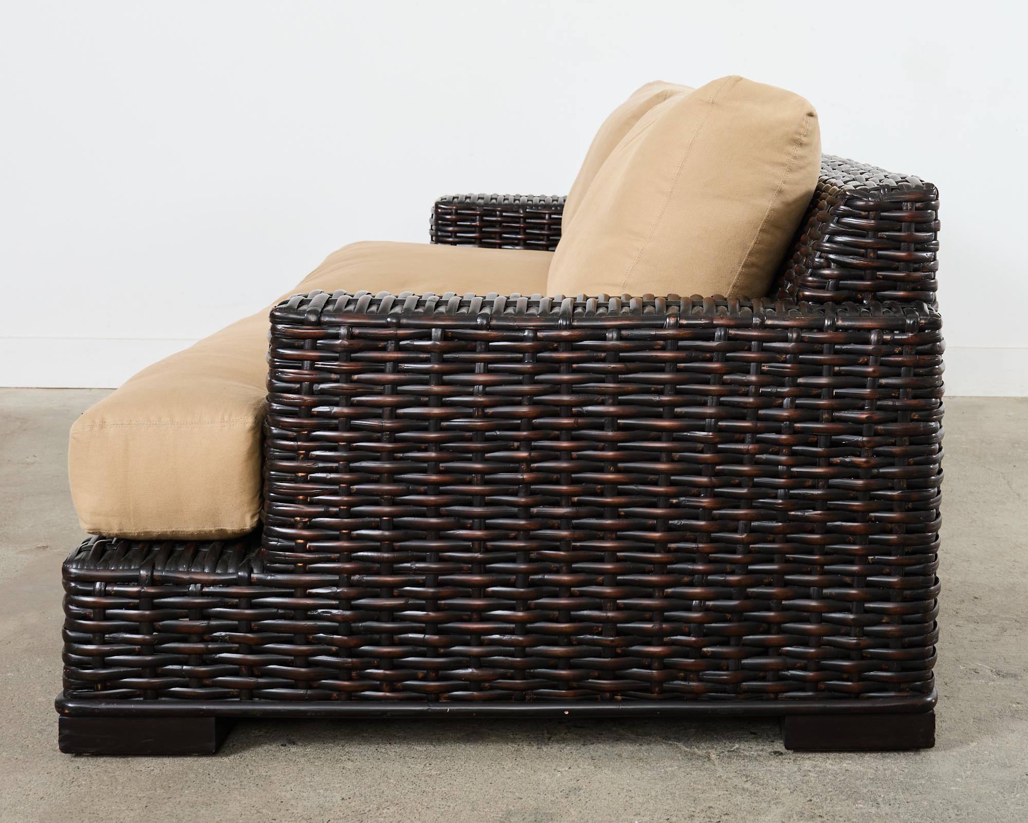 Ralph Lauren Organic Modern Woven Rattan Canyon Sofa For Sale 4