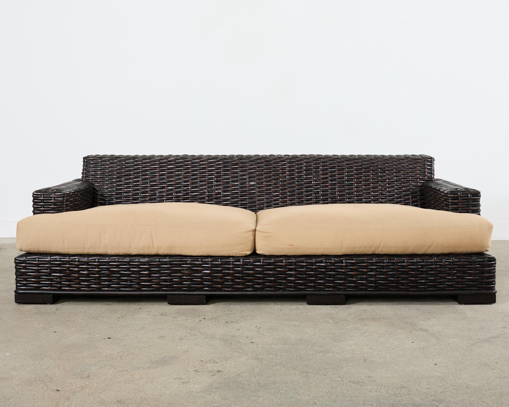 Ralph Lauren Organic Modern Woven Rattan Canyon Sofa 5