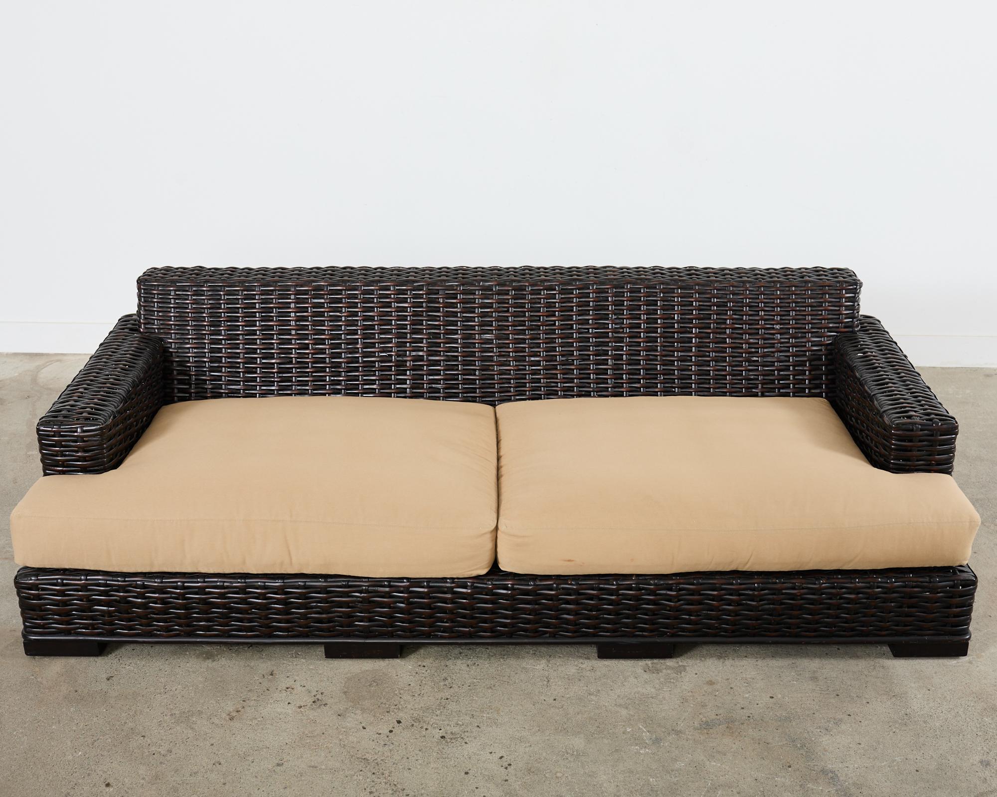 Ralph Lauren Organic Modern Woven Rattan Canyon Sofa For Sale 6