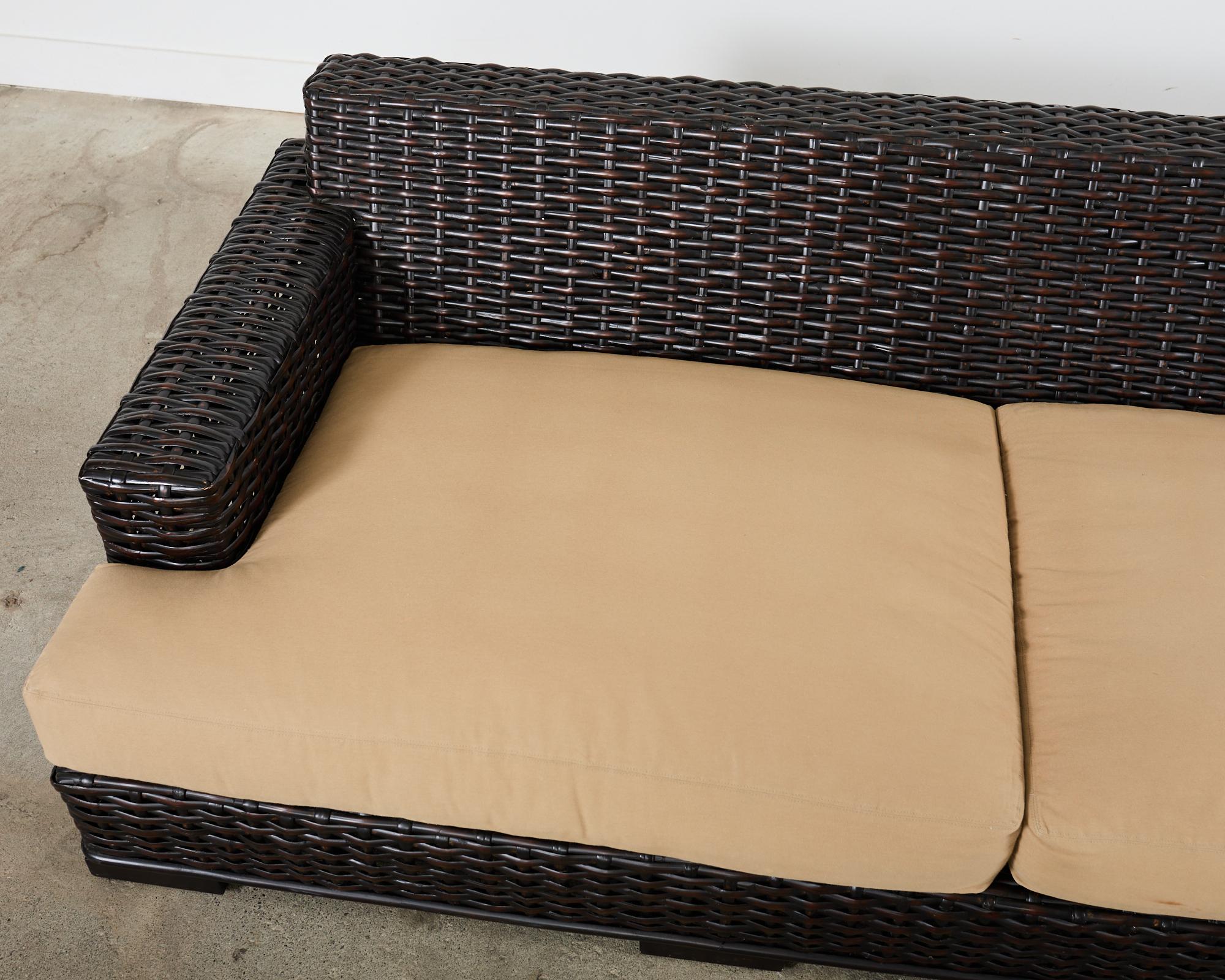 Ralph Lauren Organic Modern Woven Rattan Canyon Sofa For Sale 8