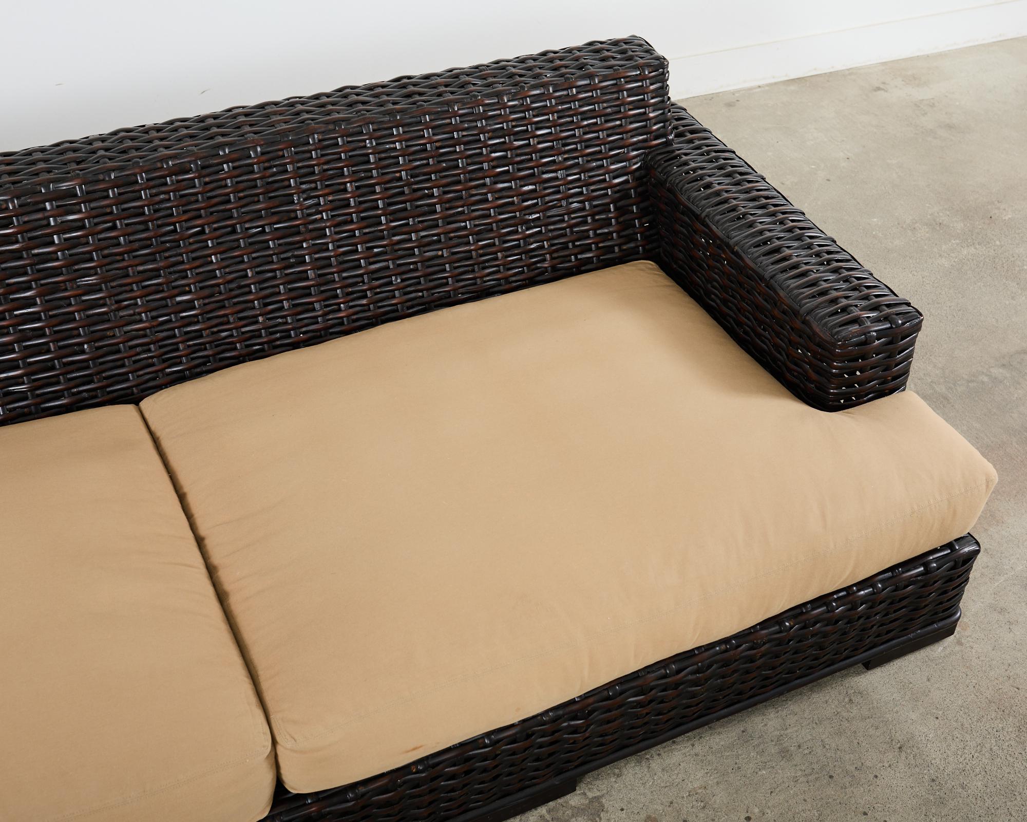 Ralph Lauren Organic Modern Woven Rattan Canyon Sofa For Sale 9