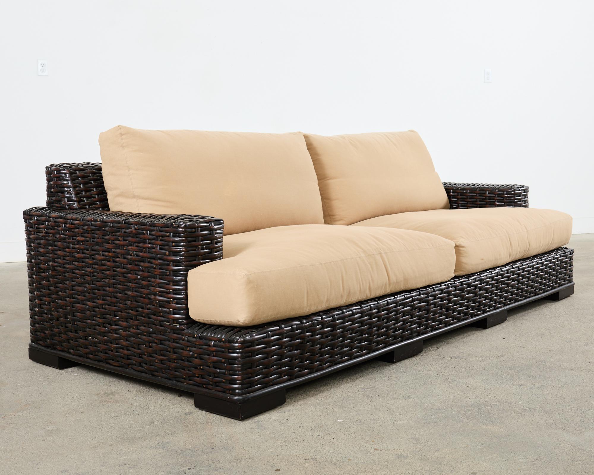 Hand-Crafted Ralph Lauren Organic Modern Woven Rattan Canyon Sofa