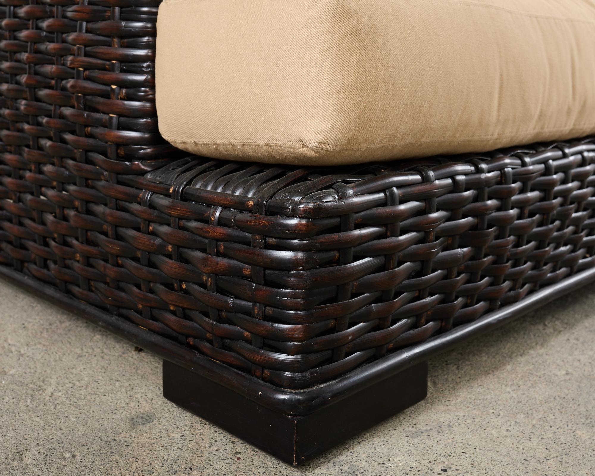 Fabric Ralph Lauren Organic Modern Woven Rattan Canyon Sofa