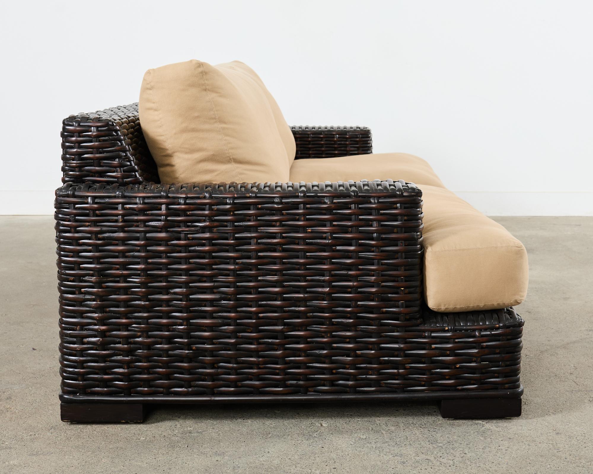 Ralph Lauren Organic Modern Woven Rattan Canyon Sofa For Sale 1