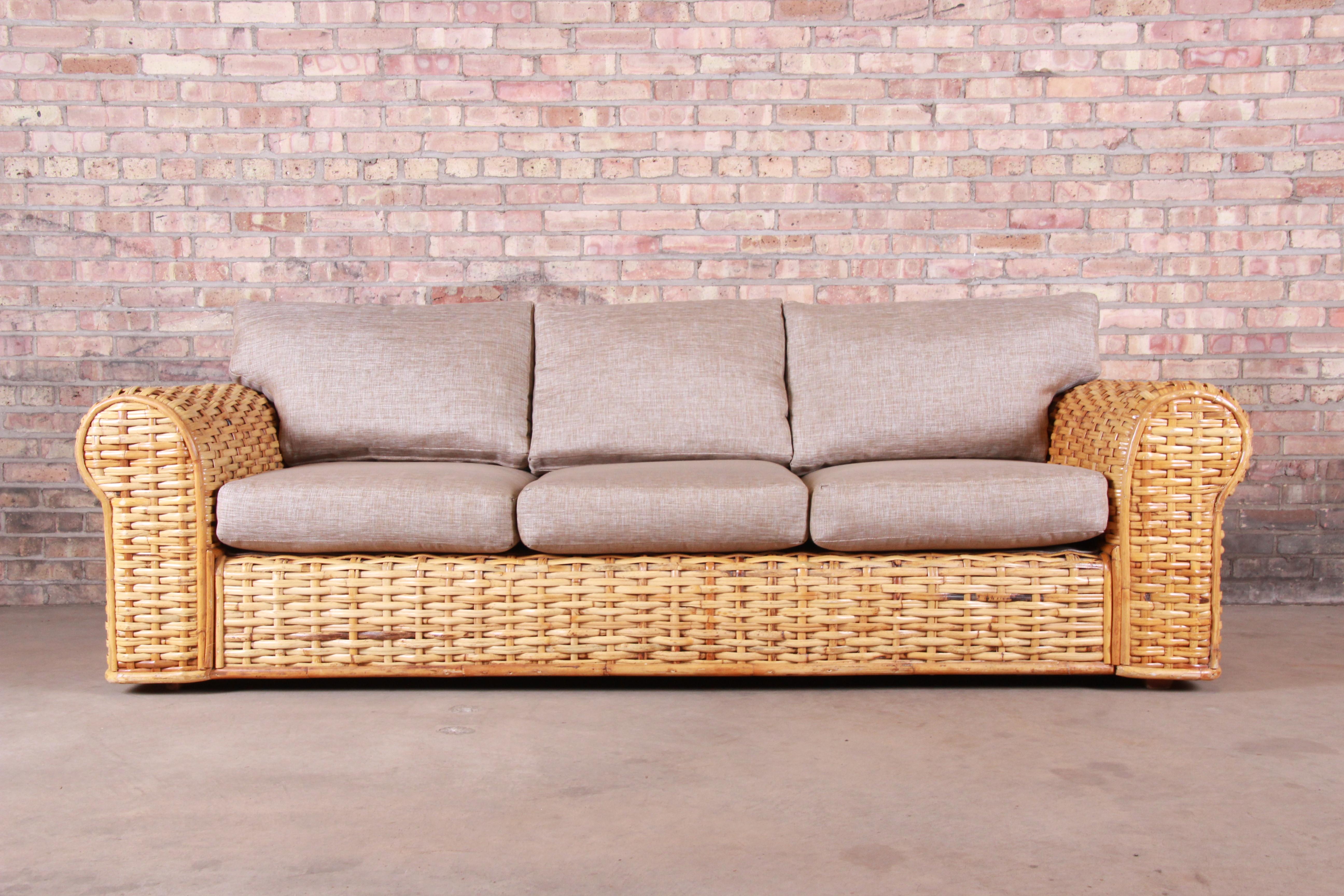 An exceptional organic modern woven rattan sofa

By Ralph Lauren 