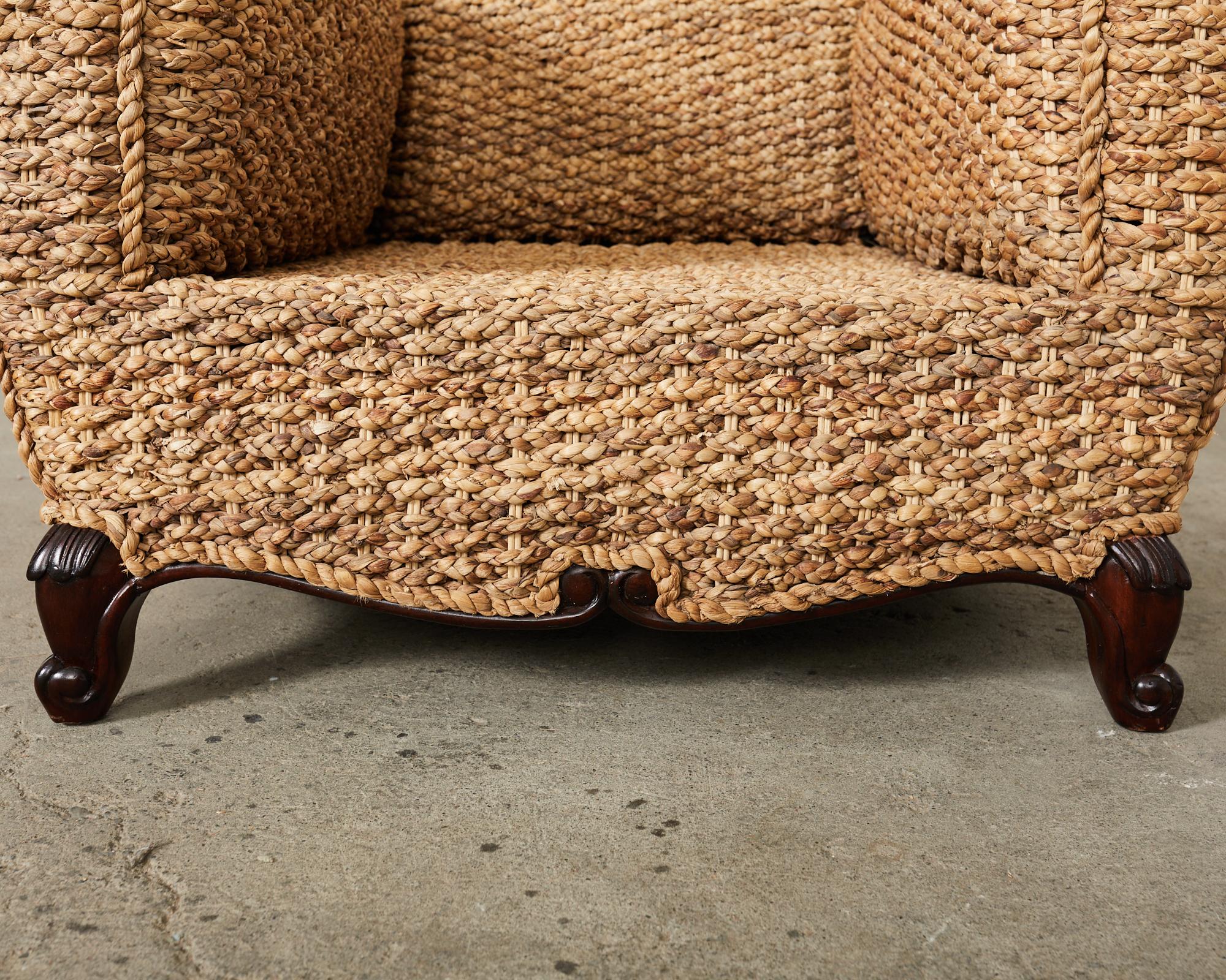 Ralph Lauren Organic Modern Woven Seagrass Lounge Chair For Sale 1