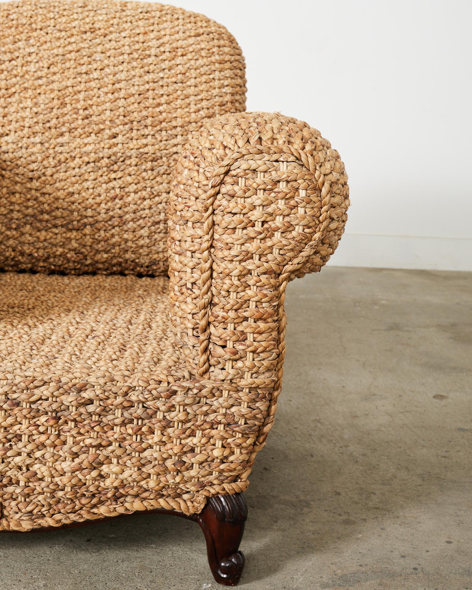 Ralph Lauren Organic Modern Woven Seagrass Lounge Chair For Sale 1
