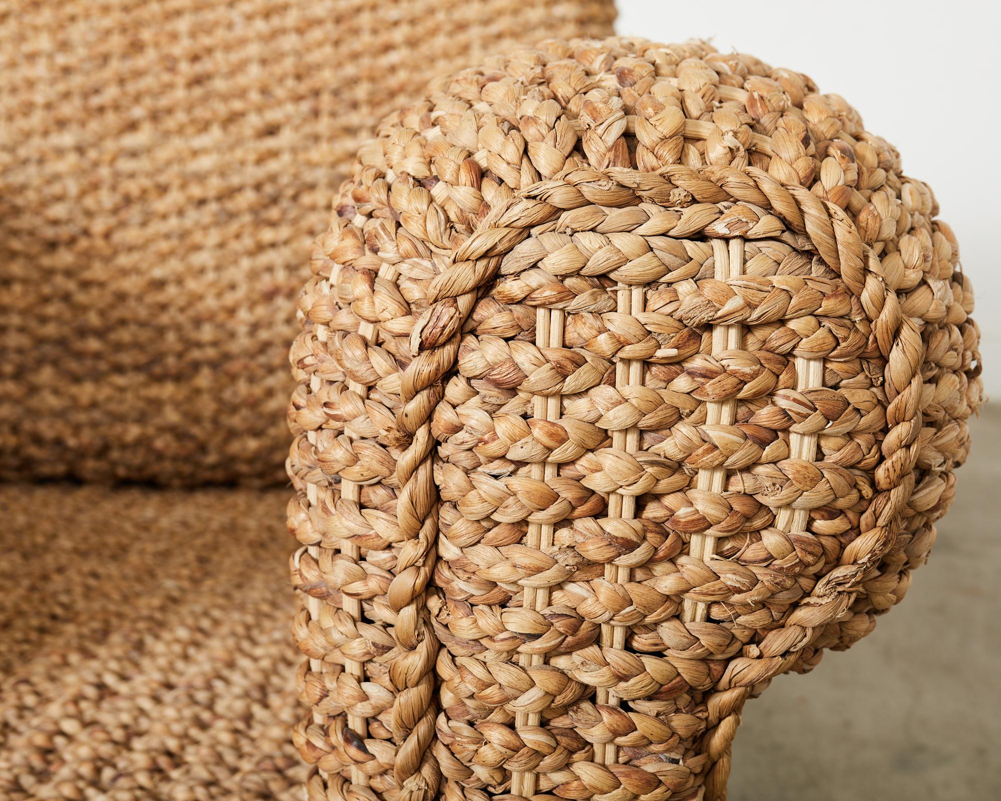 Ralph Lauren Organic Modern Woven Seagrass Lounge Chair For Sale 3