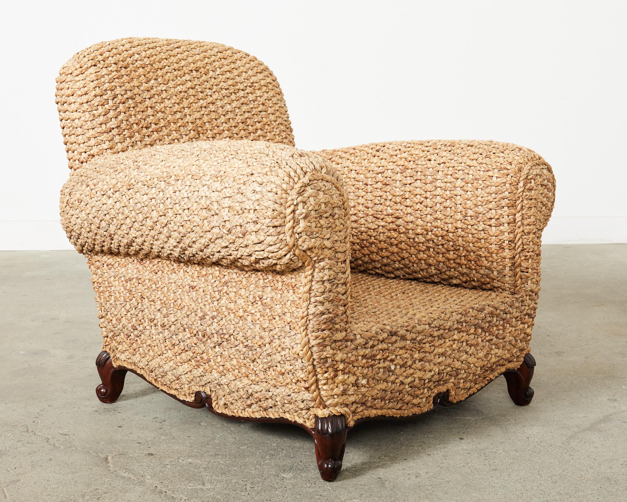 Ralph Lauren Organic Modern Woven Seagrass Lounge Chair For Sale 5