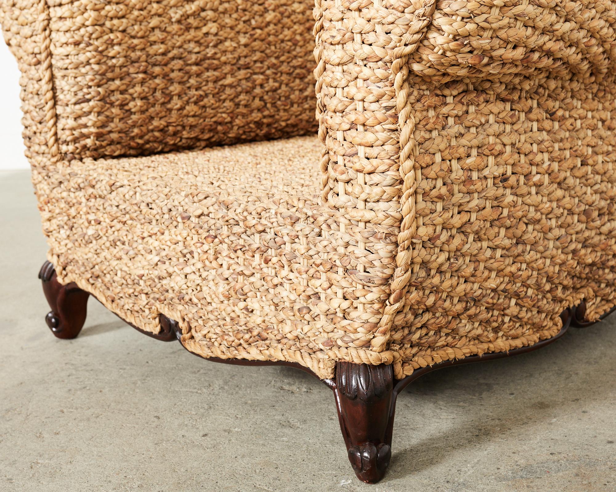 Ralph Lauren Organic Modern Woven Seagrass Lounge Chair For Sale 6