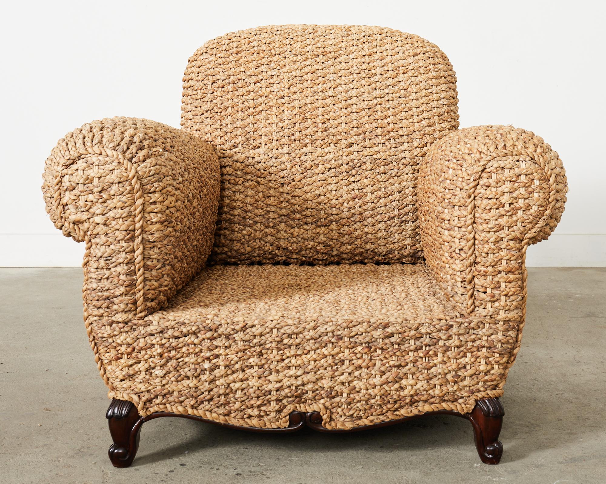 Ralph Lauren Organic Modern Woven Seagrass Lounge Chair (Organische Moderne) im Angebot
