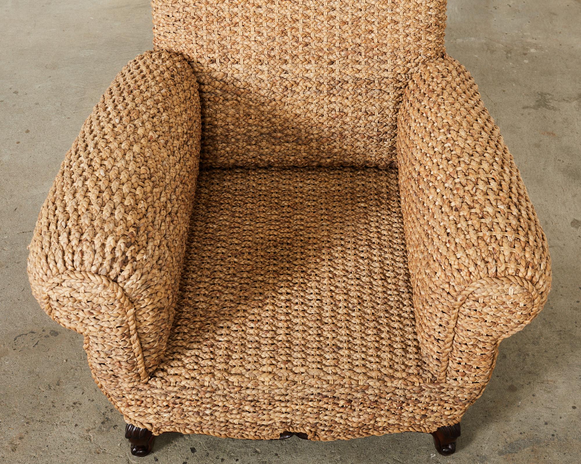 American Ralph Lauren Organic Modern Woven Seagrass Lounge Chair For Sale