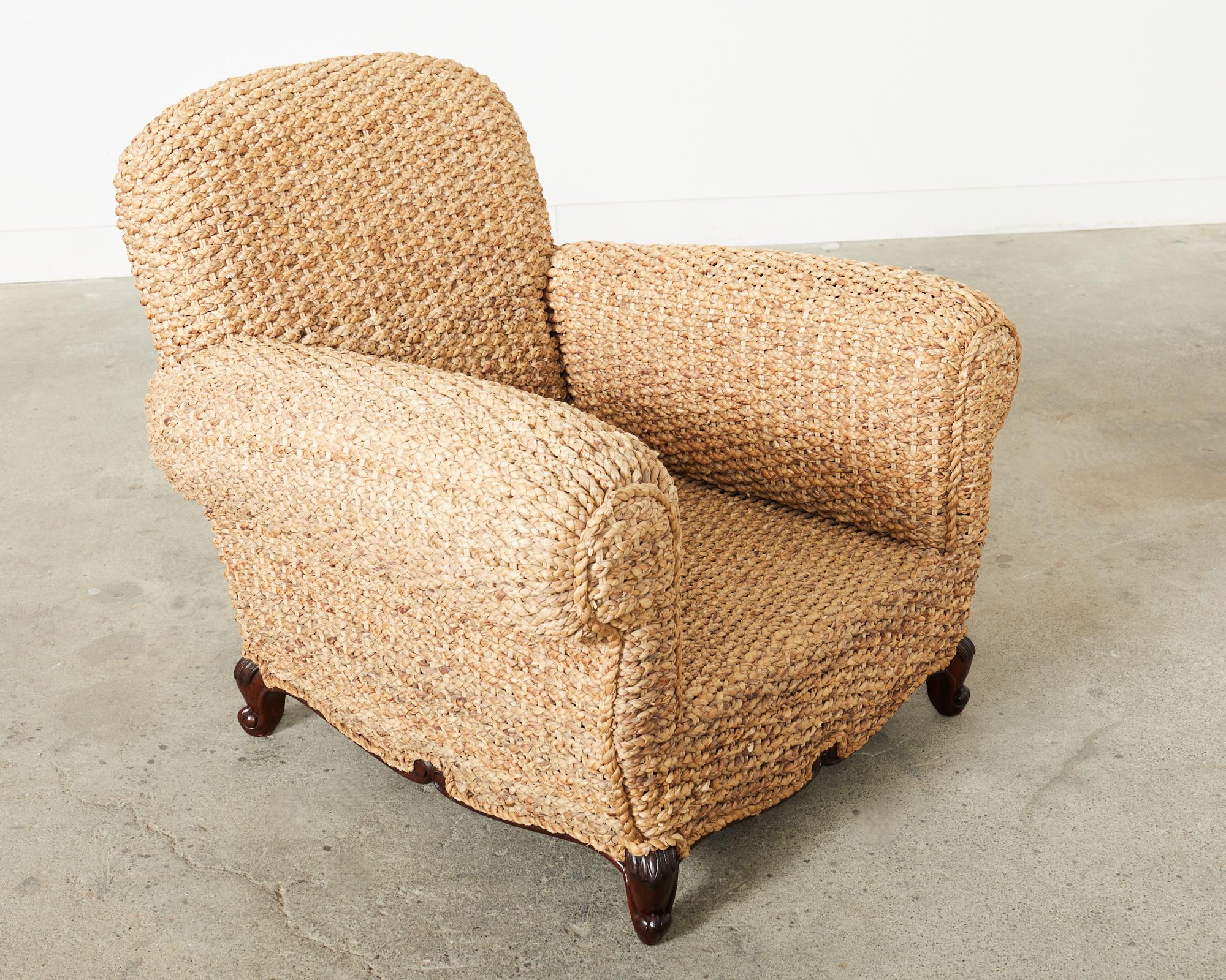 20th Century Ralph Lauren Organic Modern Woven Seagrass Lounge Chair For Sale