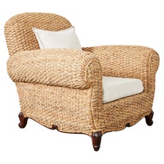 Used Ralph Lauren Organic Modern Woven Seagrass Lounge Chair