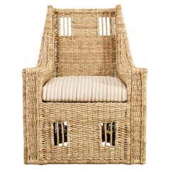 Ralph Lauren Organic Modern Woven Seagrass Wicker Armchair