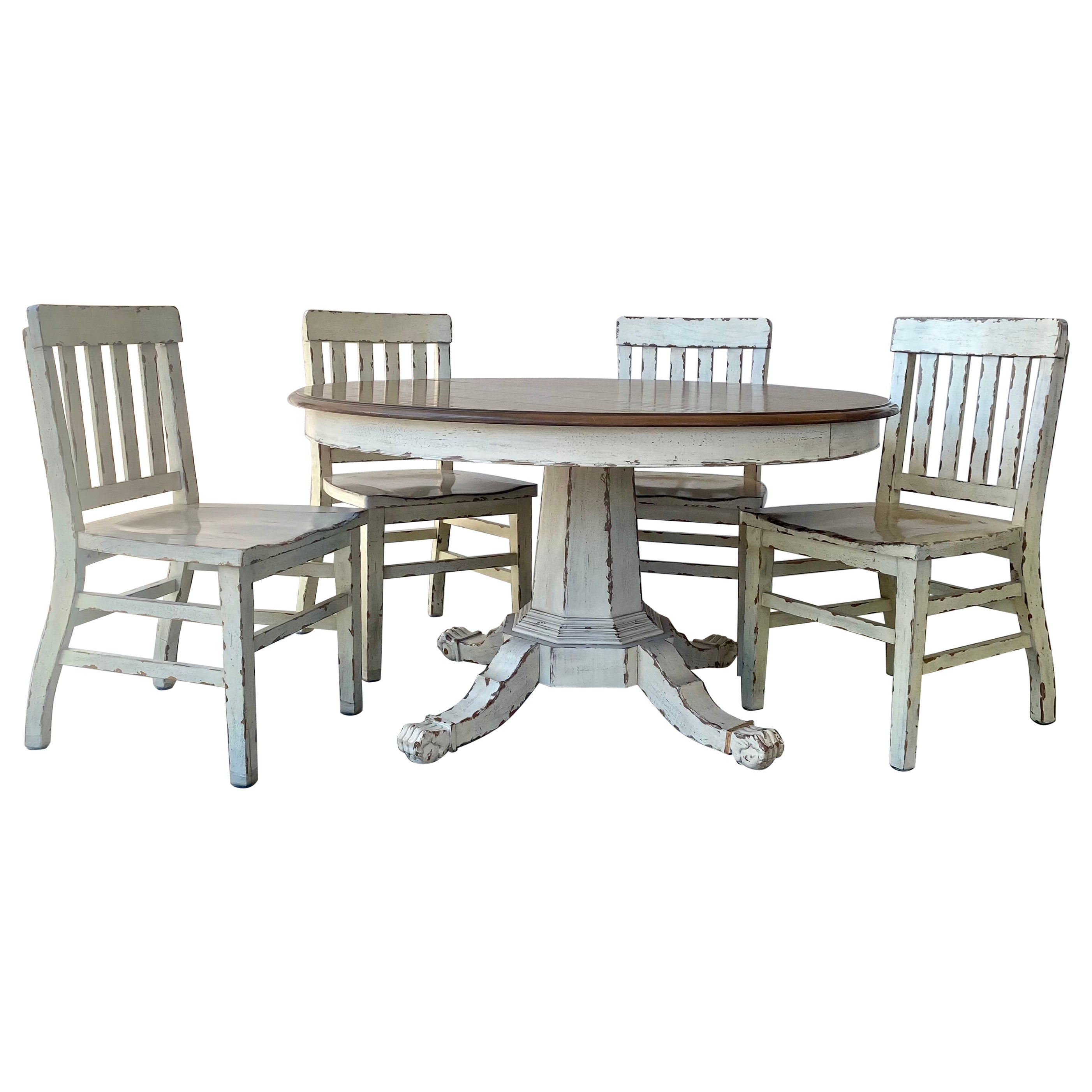 Ralph Lauren Juego de Comedor Rústico Ralph Lauren Redondo Ovalado Extensible, 7 Piezas en venta