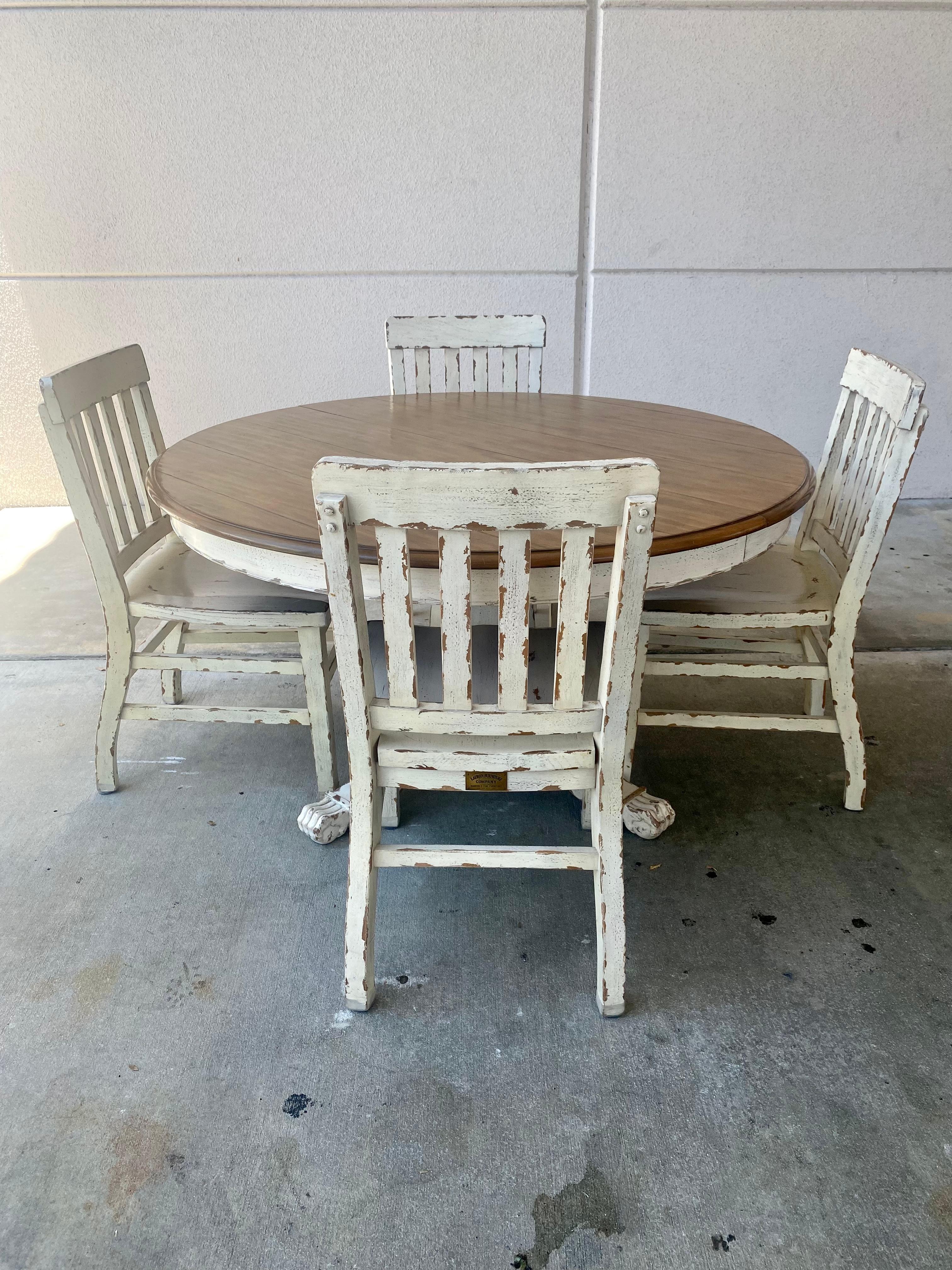 antique claw foot dining table and chairs