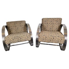 Vintage Ralph Lauren, Pair Of Large Chrome Armchairs, XXth Century