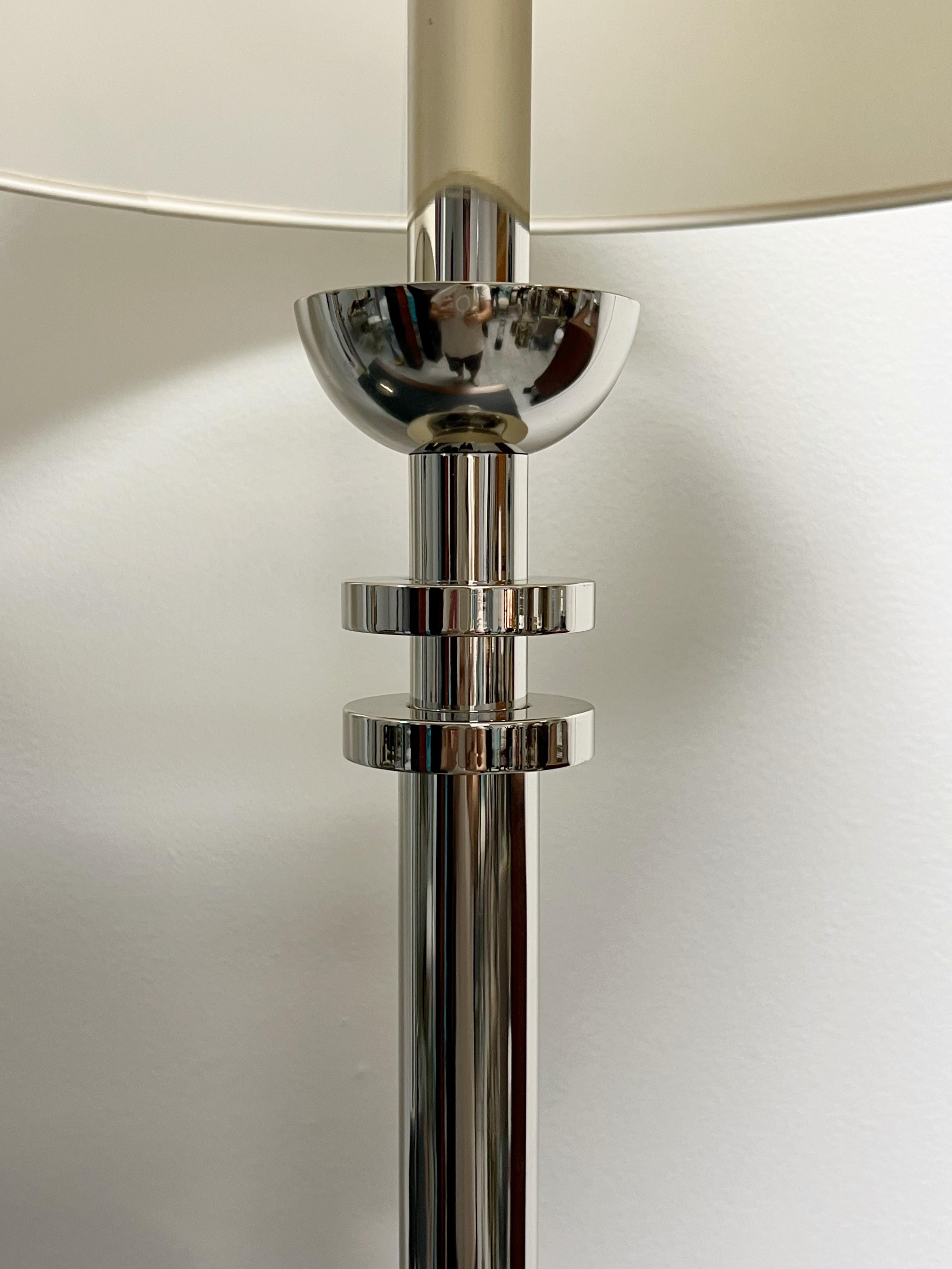 Ralph Lauren Coppia di lampade da tavolo in nichel Art Deco in vendita 2