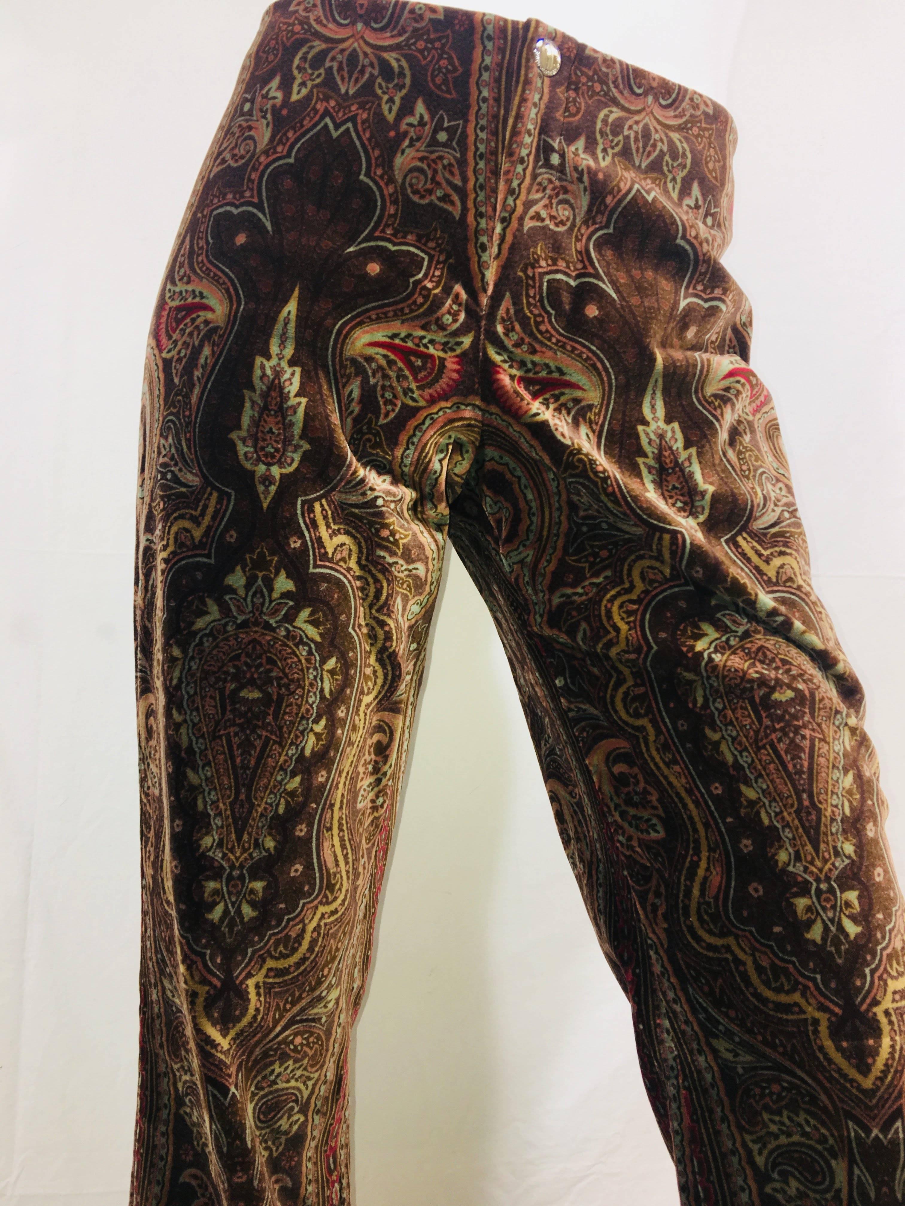 brown paisley pants