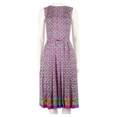 Ralph Lauren Paisley Print Silk Pleated Midi Dress Size XS