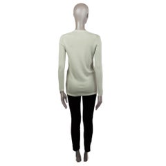 RALPH LAUREN pale green wool & silk BUTTON FRONT Cardigan Sweater XS