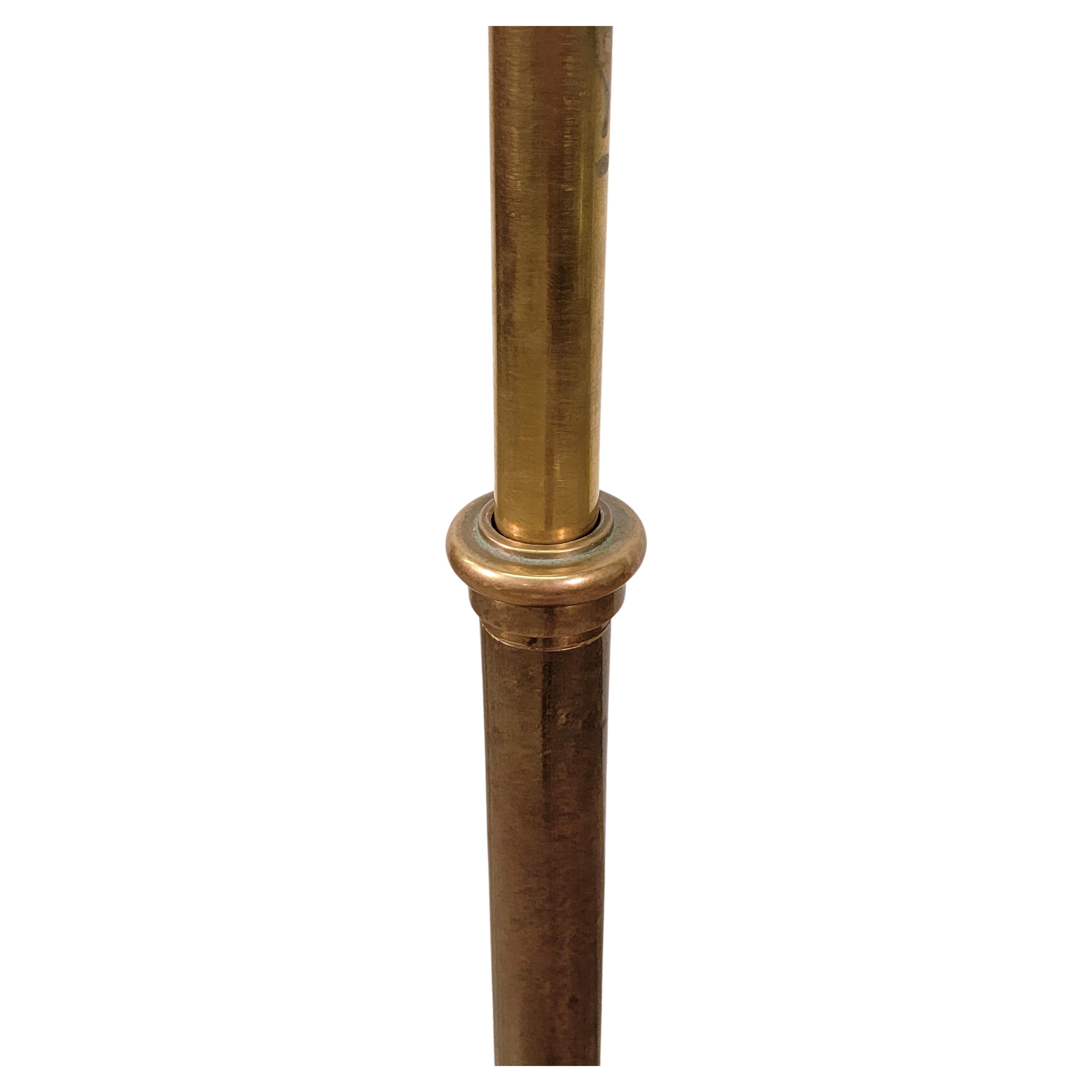 American Ralph Lauren Patinated Brass Adjustable Pharmacy Floor Lamp