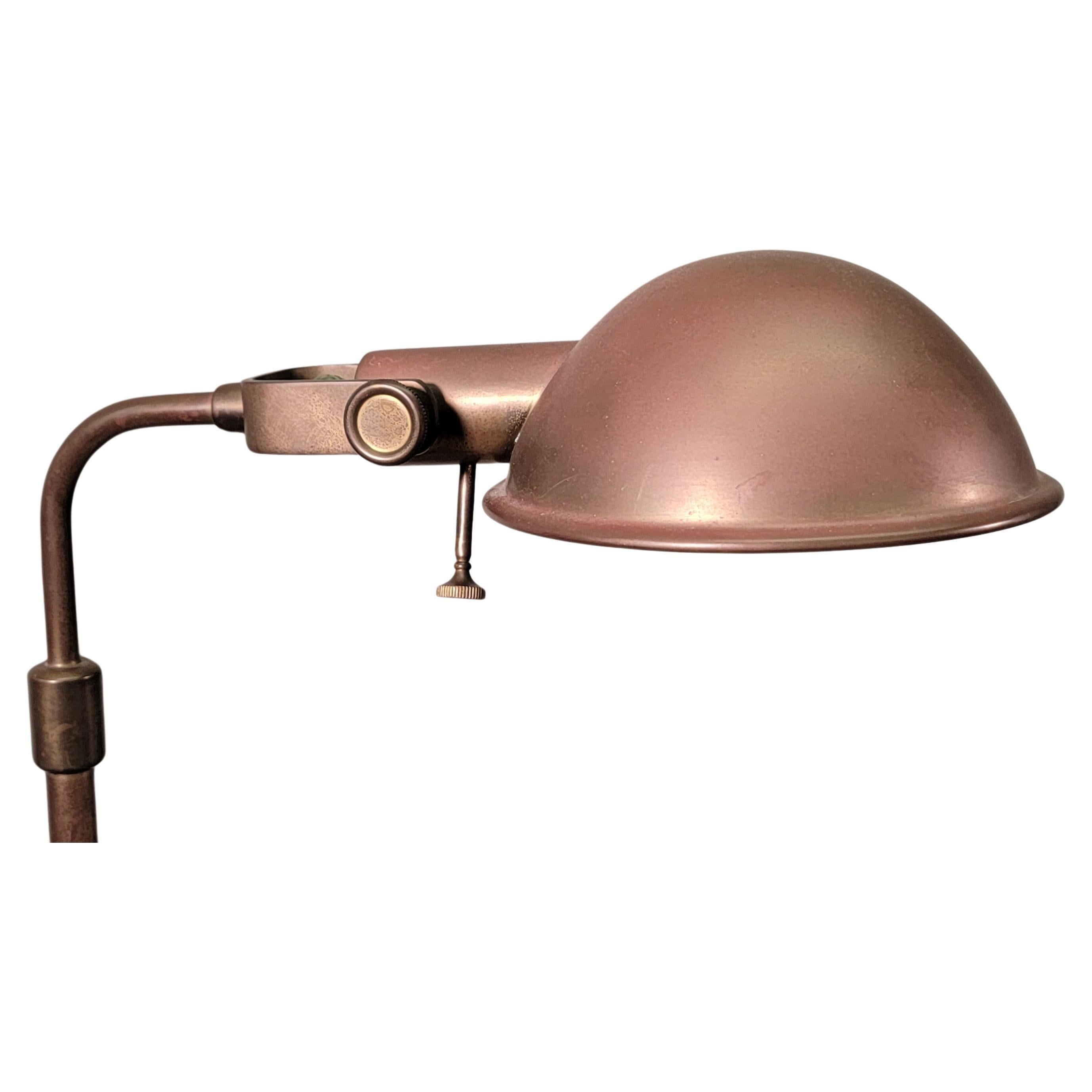Ralph Lauren Patinated Brass Adjustable Pharmacy Floor Lamps - a Pair 3