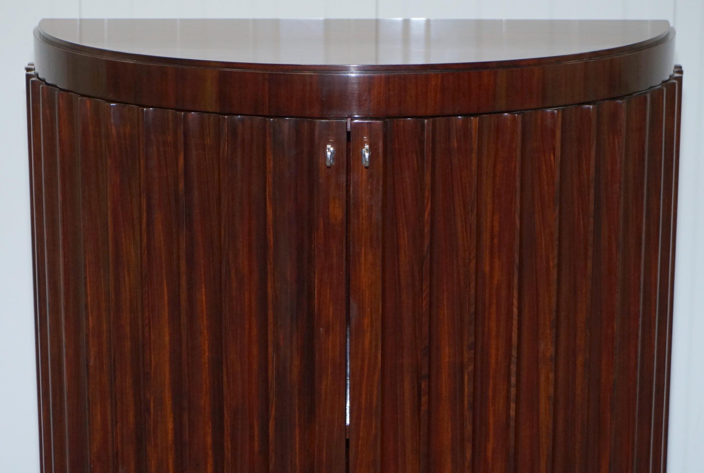 American Ralph Lauren Penthouse Fluted Redwood Drinks Cabinet Cupboard