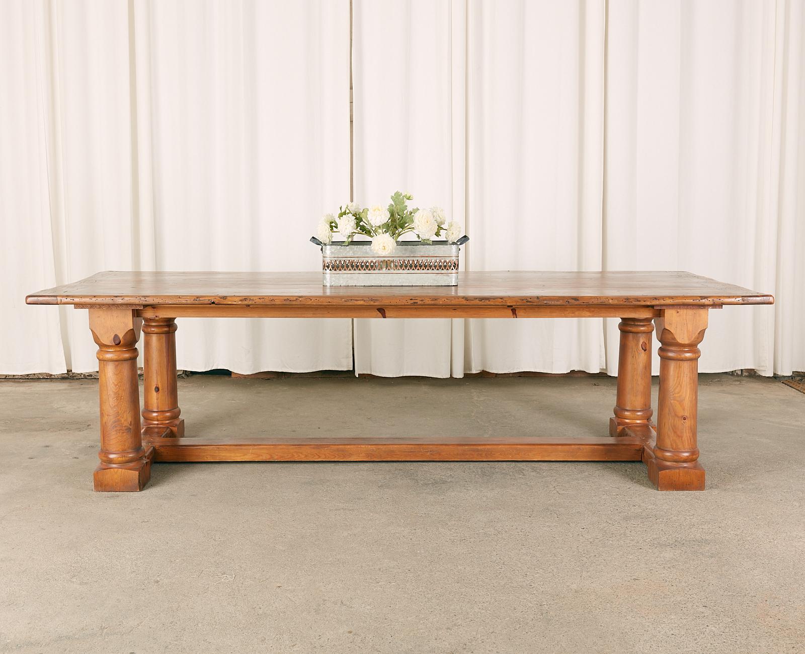 Ralph Lauren Pine Country Farmhouse Trestle Dining Table  4