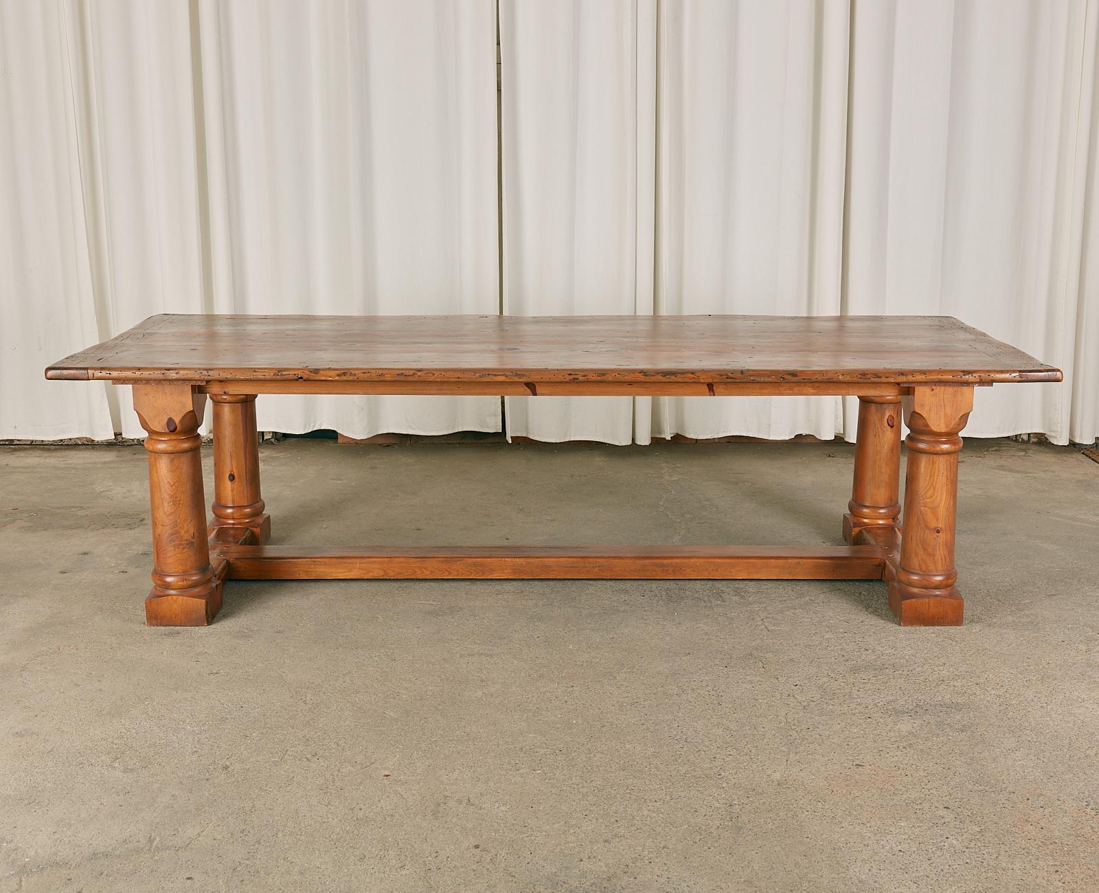 Ralph Lauren Pine Country Farmhouse Trestle Dining Table  6
