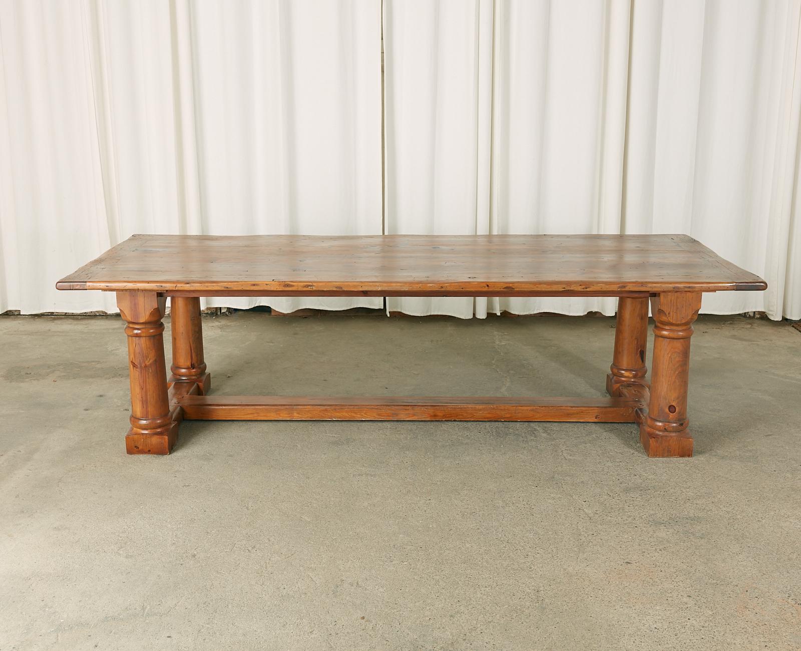 Ralph Lauren Pine Country Farmhouse Trestle Dining Table  11