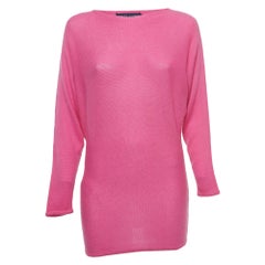 Ralph Lauren Pink Cashmere Long Kimono Sleeve Sweater S