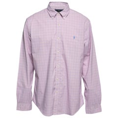 Ralph Lauren Pink Check Print Full Sleeves Shirt XXL