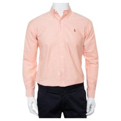 Ralph Lauren Pink Cotton Button Front Custom Fit Shirt S