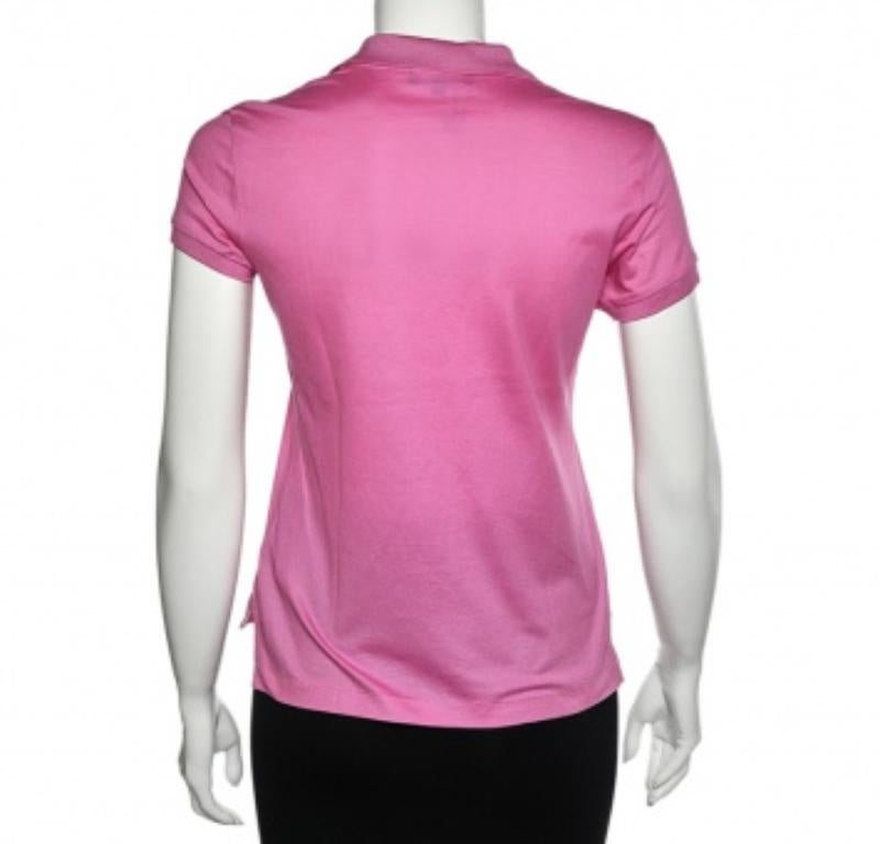 Ralph Lauren Polo à manches courtes en piqué de coton rose S Pour femmes en vente