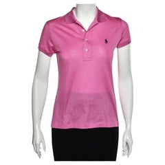 T. Ralph Lauren Rosa Cotone Piqué Manica Corta Polo S