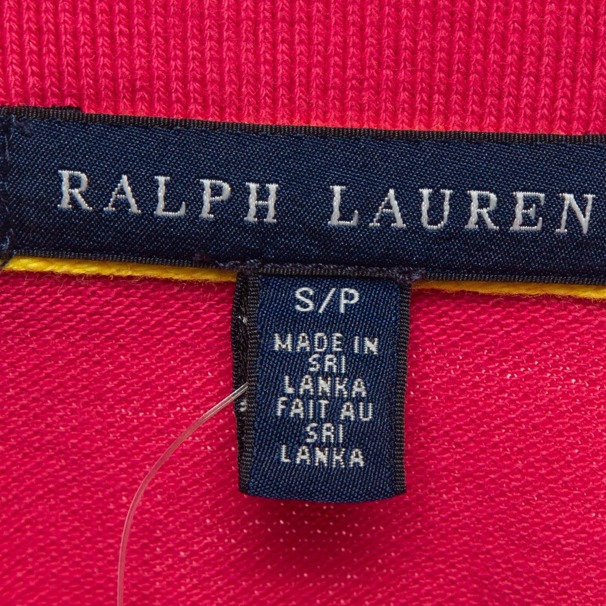 Polo Polo Lauren en coton piqué brodé rose S Pour femmes en vente