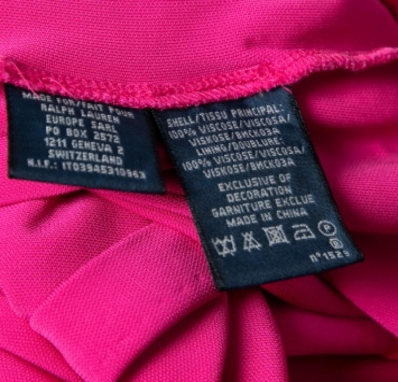 Ralph Lauren Pink Jersey Embroidered Long Sleeve Dress S For Sale 1