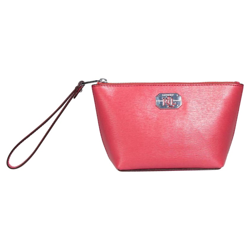 Ralph Lauren Pink Leather Clutch Bag